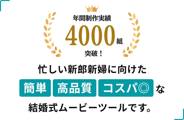 年間制作実績4000組突破